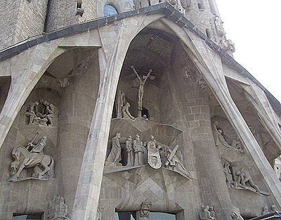 Detalle de la fachada de la pasión de la Sagrada Familia